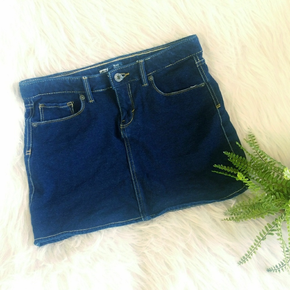 Levi's Denim Knit Stretch Mini Skirt NWOT